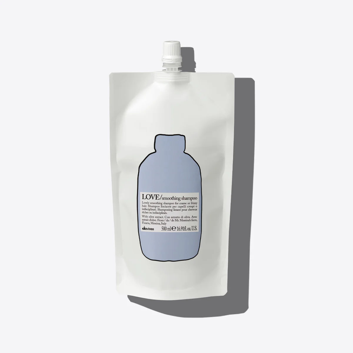 DAVINES REFILL LOVE SMOOTHING SHAMPOO 500ml - Шампунь для розгладження хвилястого волосся DAVINES REFILL LOVE SMOOTHING SHAMPOO 500ml - Шампунь для розгладження хвилястого волосся